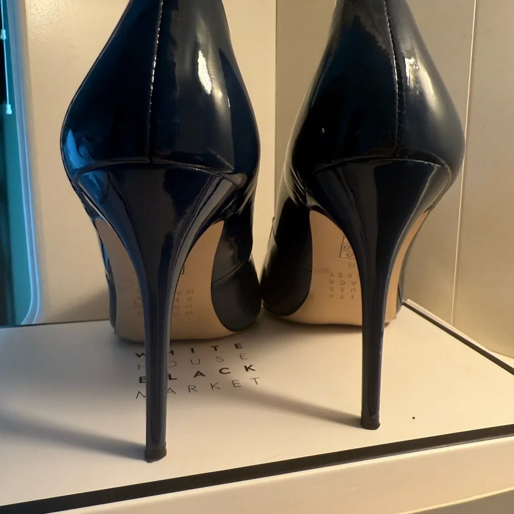 White House Black Market Blue Patent Leather Heels - Picture 15 of 16